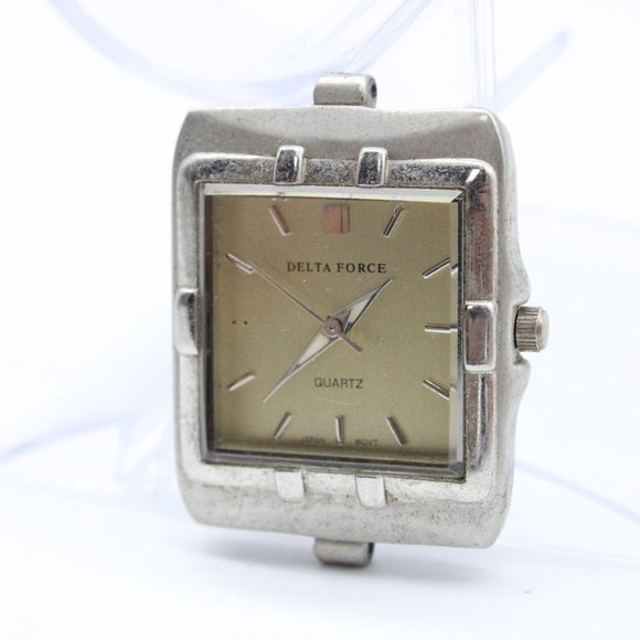 Delta Force Watch Face Womens Silver Tone Stainless Steel Quartz Electroplated - Picture 2 of 5